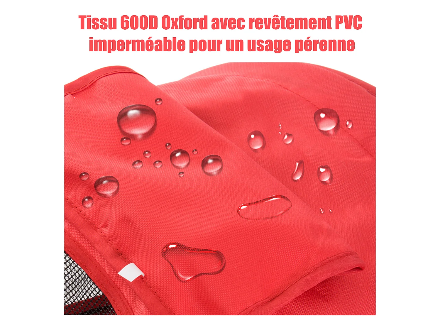 Poussette buggy pour chiens 75L x 46l x 94H cm pliable imperméable tissu 600D Oxford 4 roues rouge
