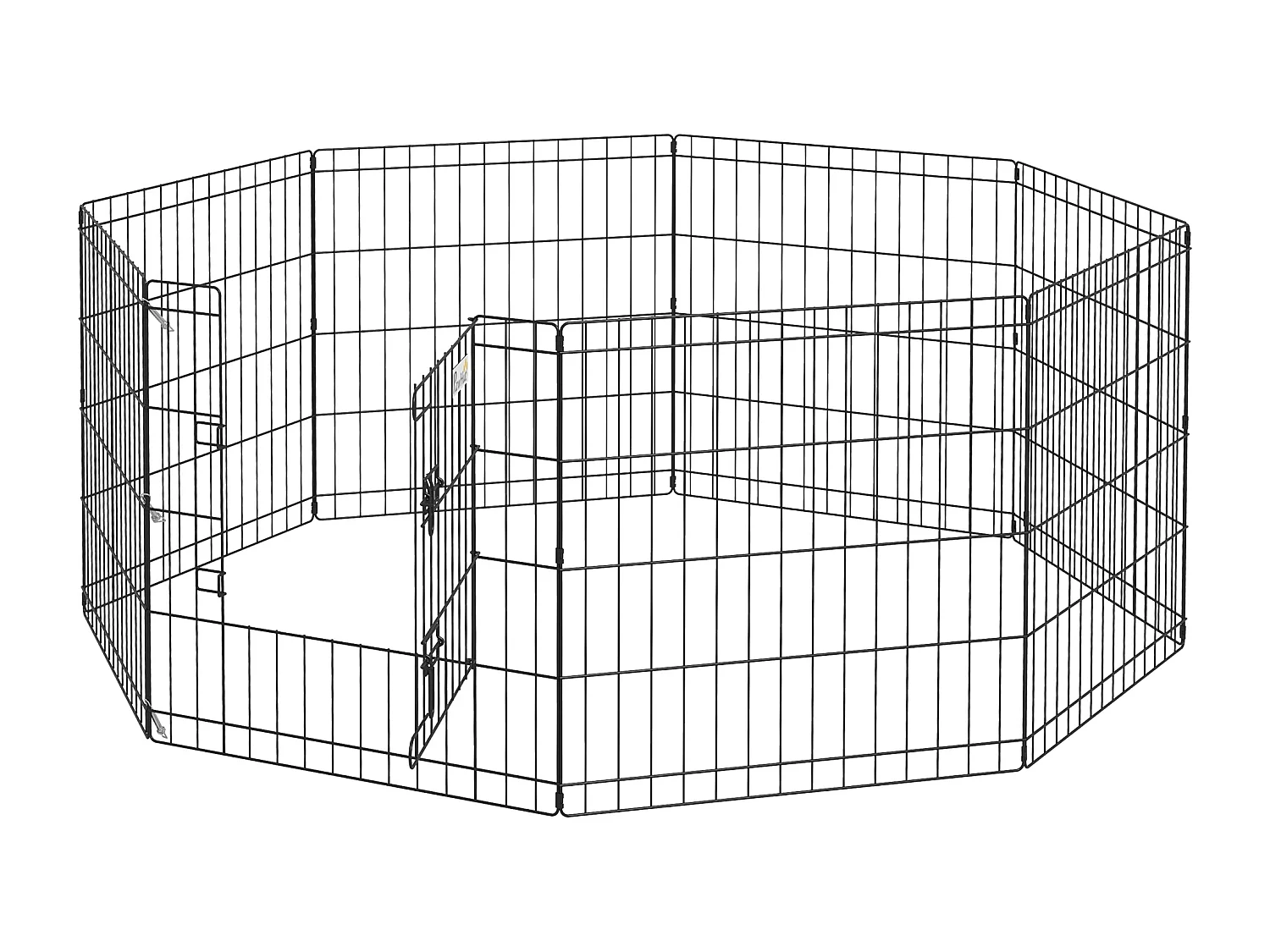 Parc enclos modulable pour chien animaux porte verrouillable 8 panneaux dim. panneau 61L x 61H cm métal noir