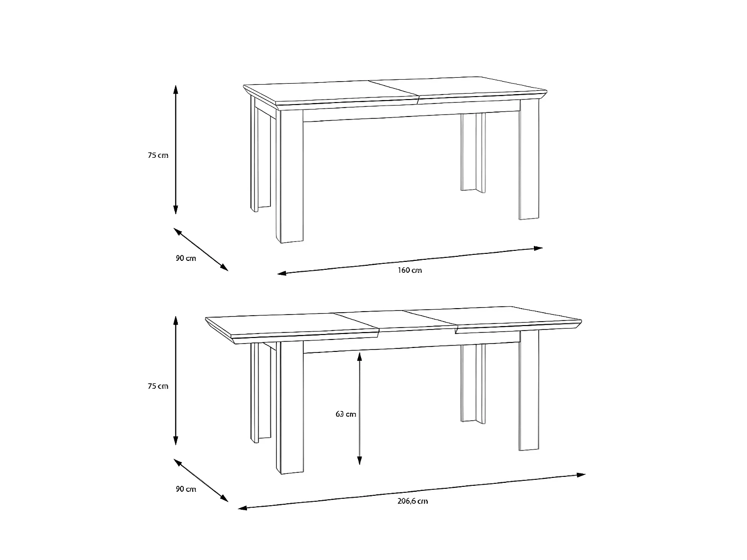 Esstisch Cortella (90x206)