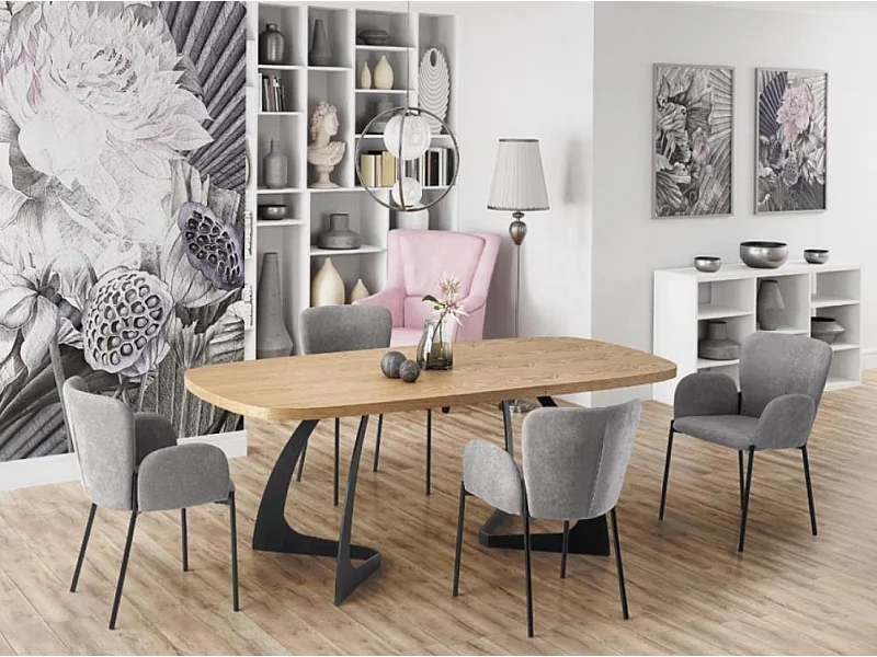 Table à manger Merlin (90x200)/MDF/Placage/Marron