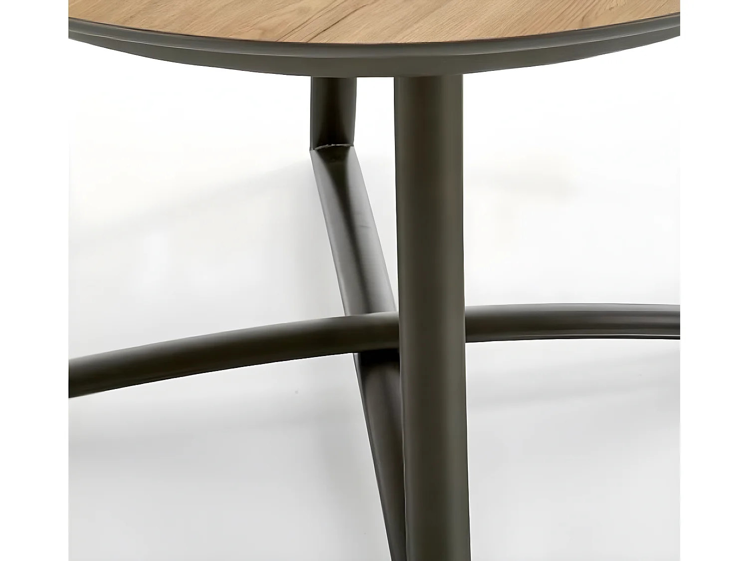 Tavolo da pranzo Moretti (118x148)/Rotondo/MDF/Marrone e Grigio