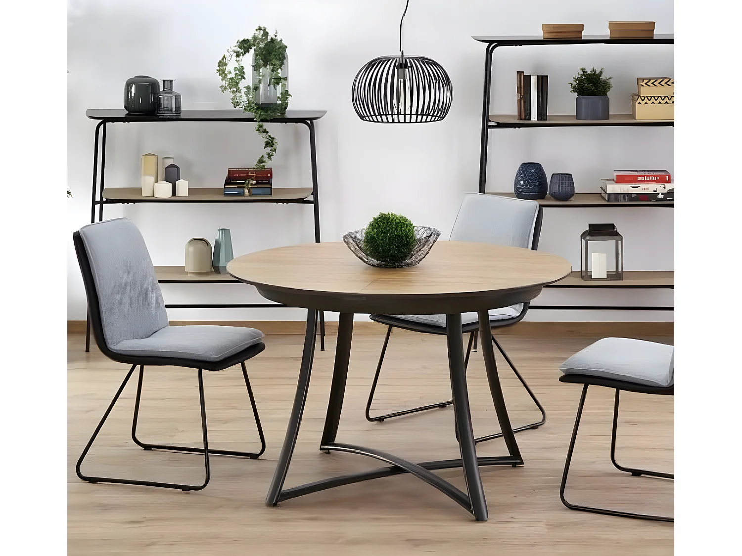 Esstisch Moretti (118x148)/Rund/MDF//Braun&Grau