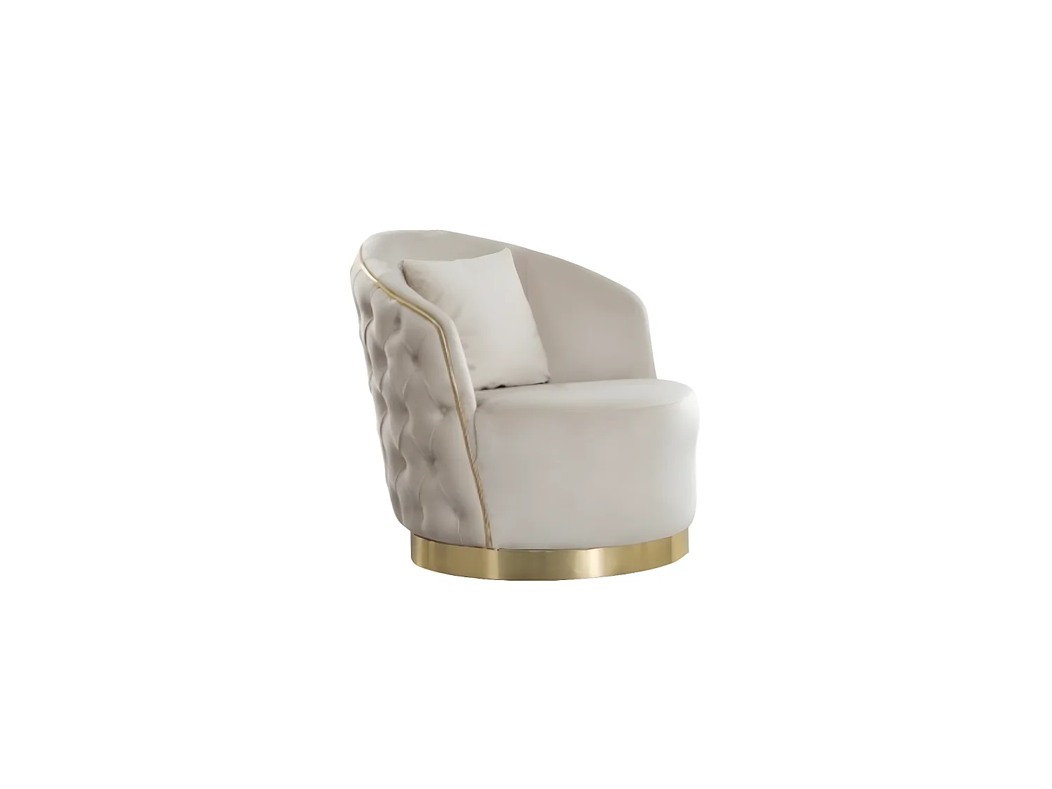 Poltrona Ludvig/rivestimento in velluto/beige