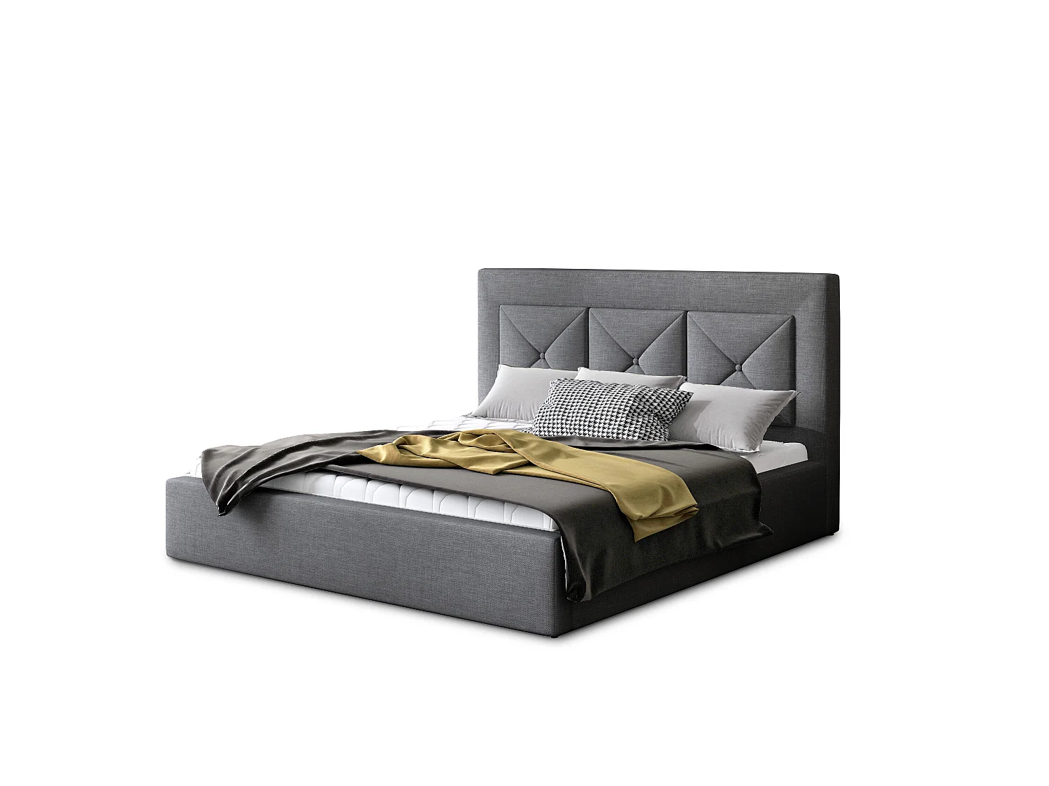 Bett Smart M (160x200)/Stoff-Grau