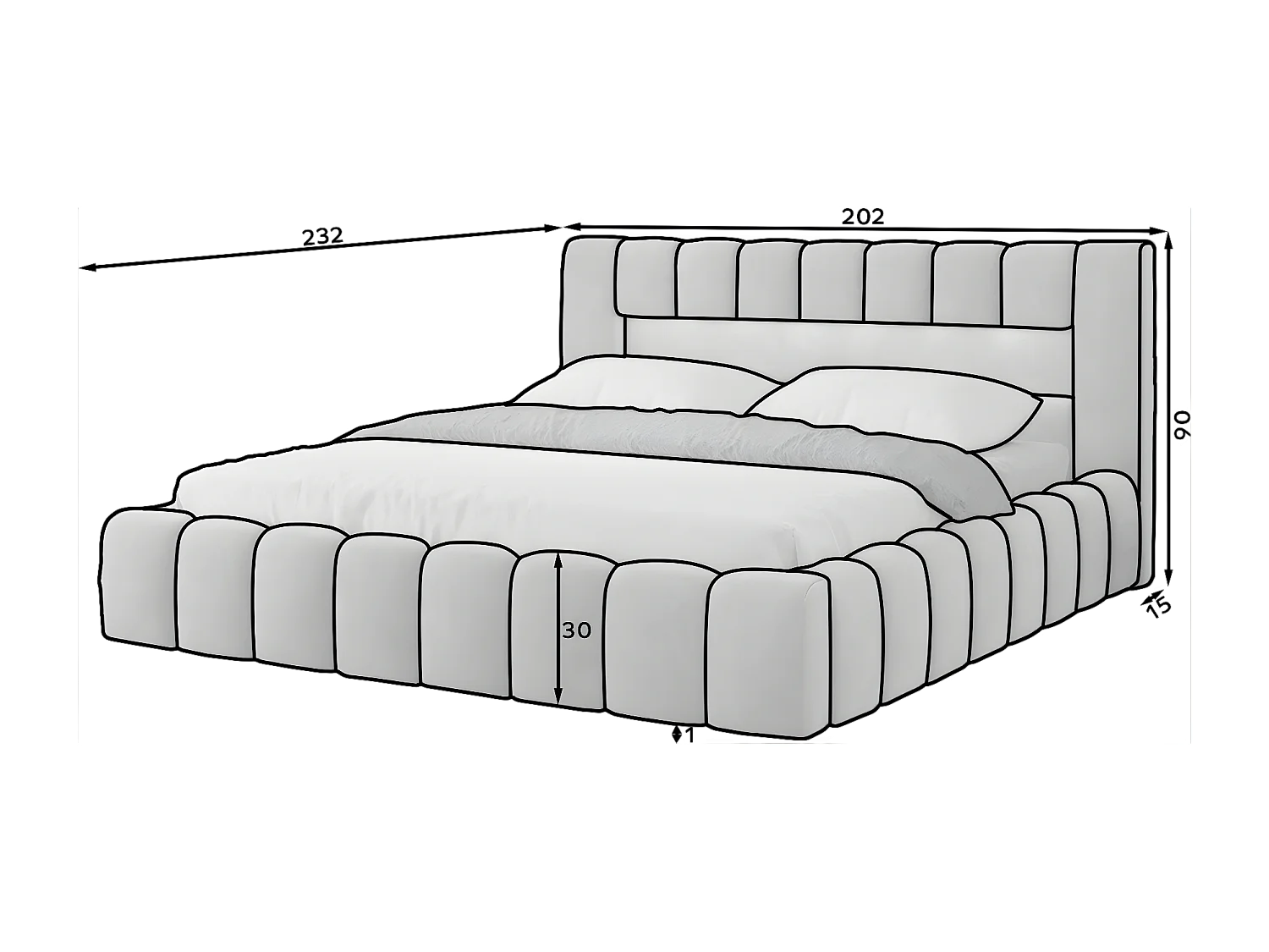 Lit Hero L (180x200)/Tissu-Vert