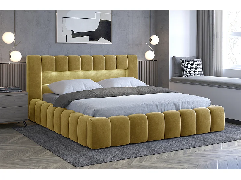 Letto Hero L (180x200)/Tessuto-Giallo
