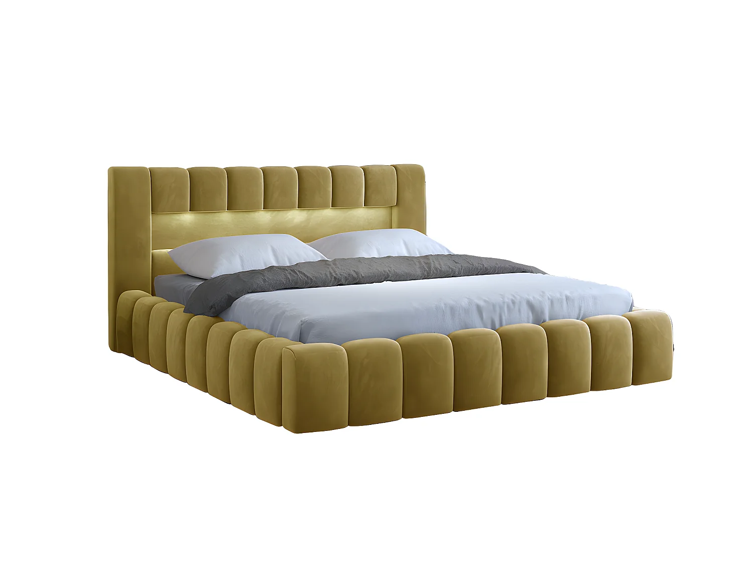 Letto Hero L (180x200)/Tessuto-Giallo