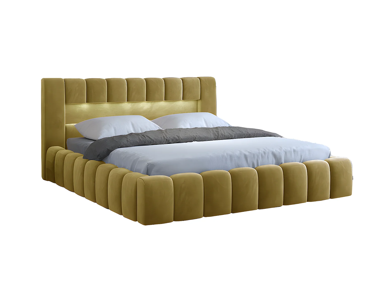 Bett Hero  L (180x200)/Stoff-Gelb