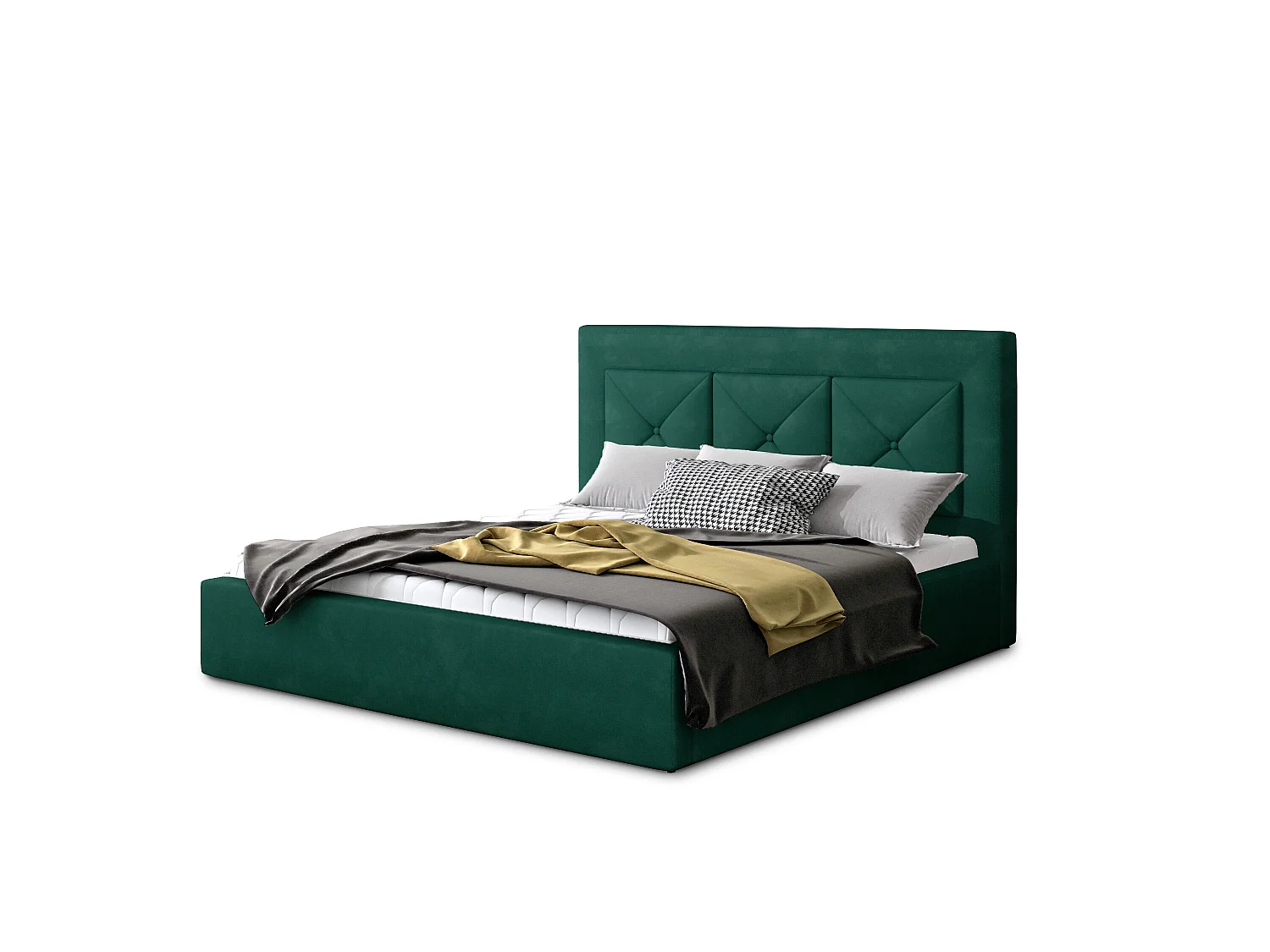 Smart L bed (180x200)/Stof-Groen