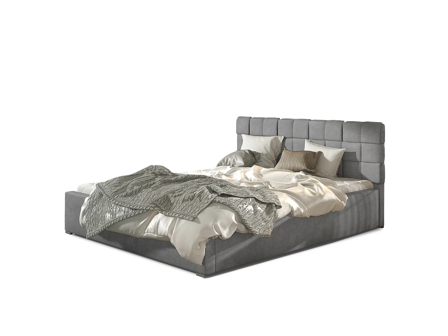 Bed Wesly L (180x200)/Stof-Grijs