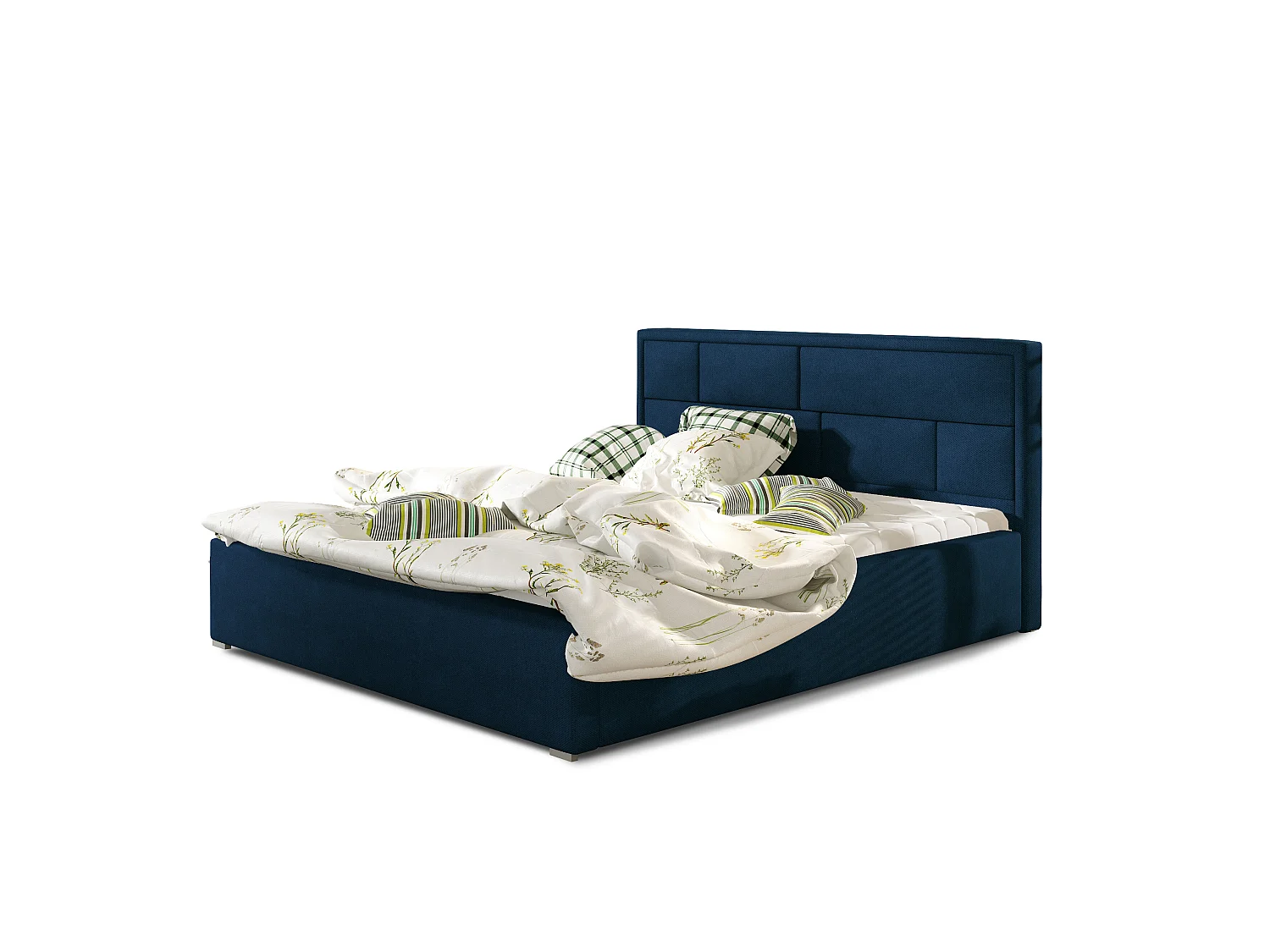 Lit Quadro S (140x200)/Tissu-Bleu