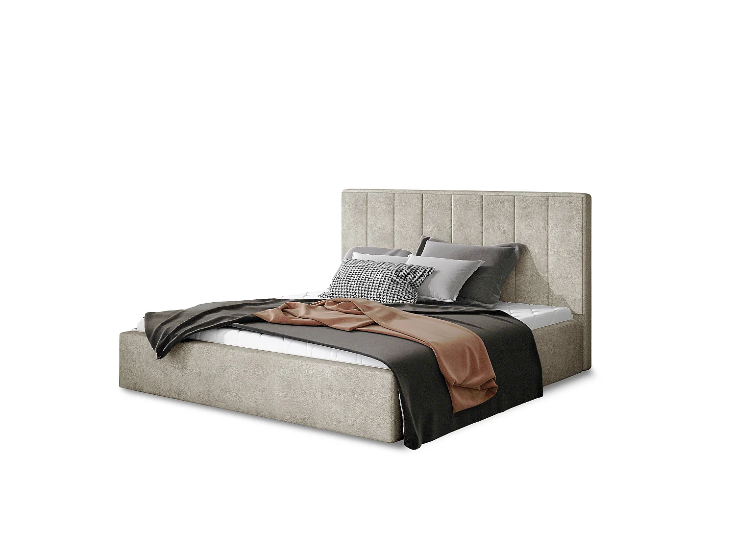 Lit Yanno L (180x200)/Tissu-Beige