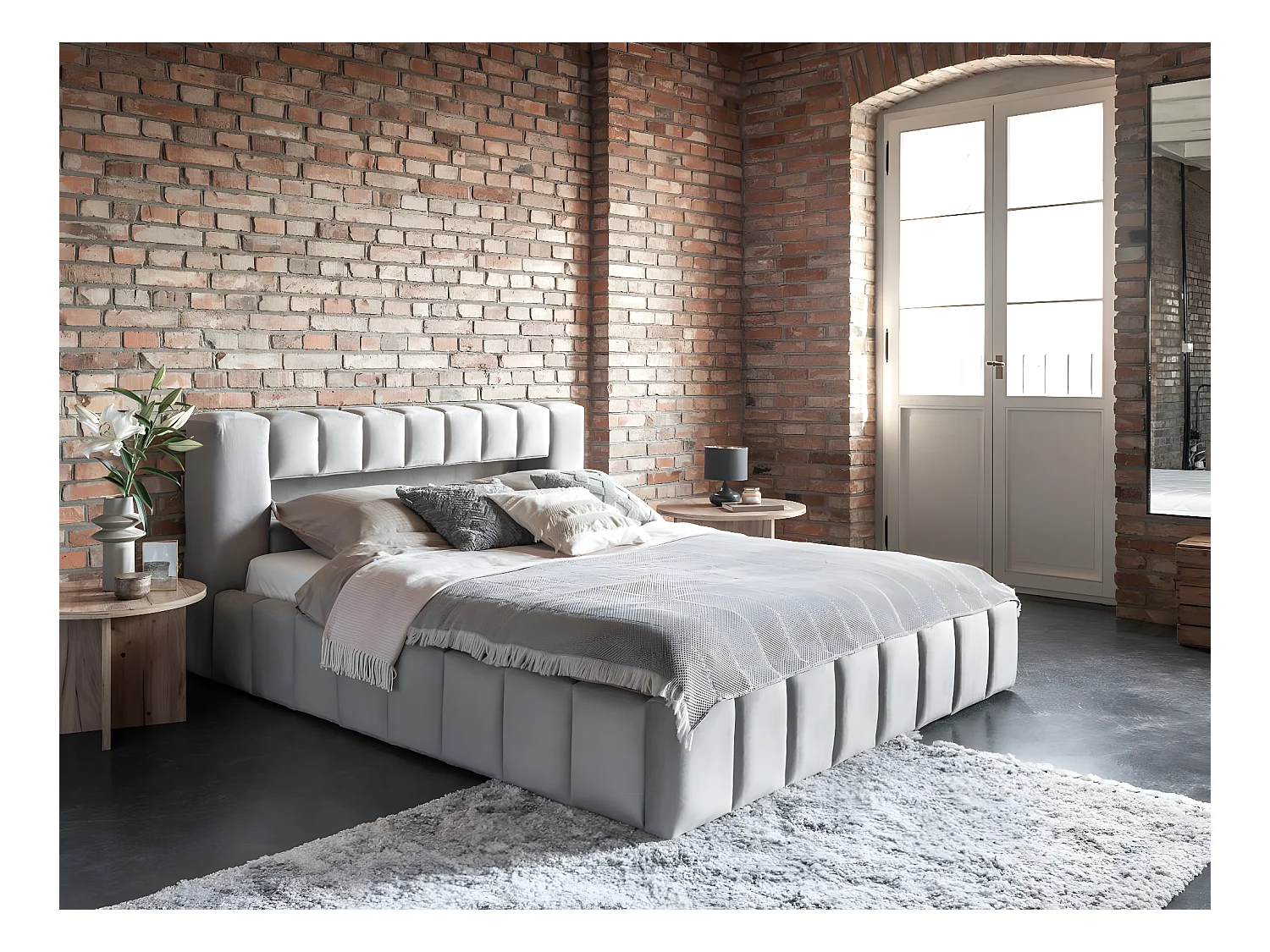 Lit Hero M (160x200)/Tissu-Gris