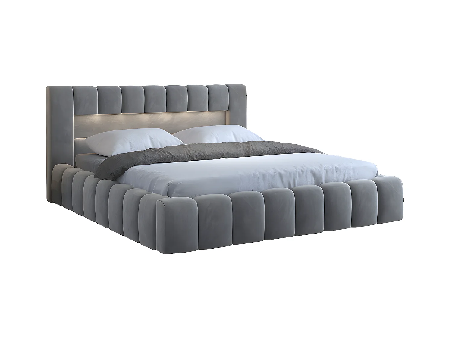 Letto Hero M (160x200)/Tessuto-Grigio