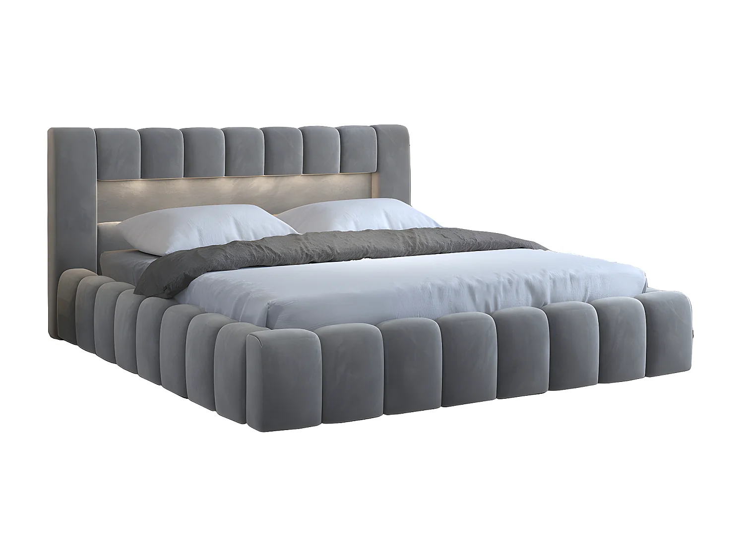 Letto Hero M (160x200)/Tessuto-Grigio