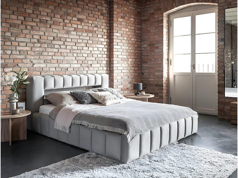 Bett Hero  M (160x200)/Stoff-Grau