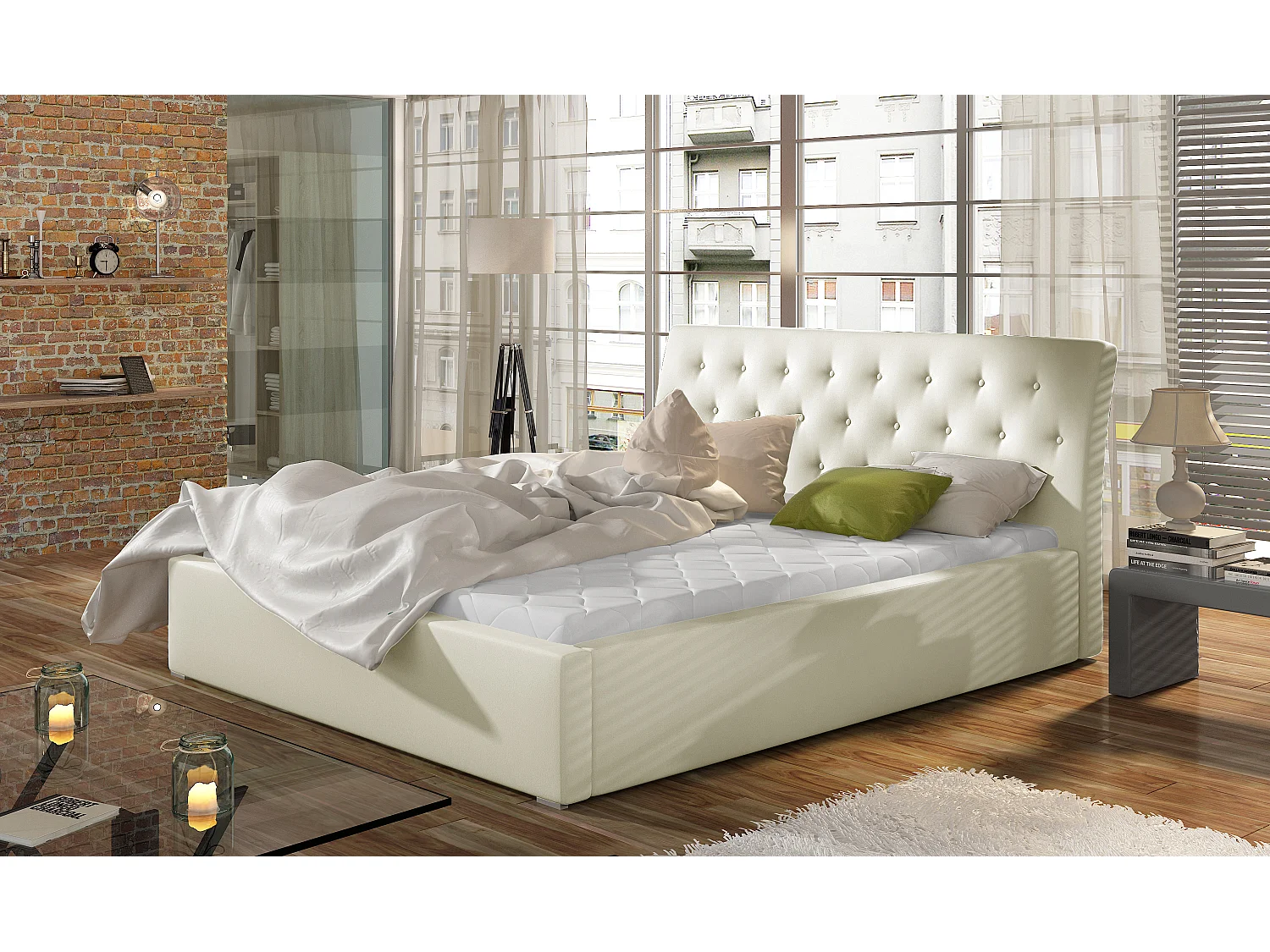 Letto Cicho M (160x200)/Tessuto-Beige