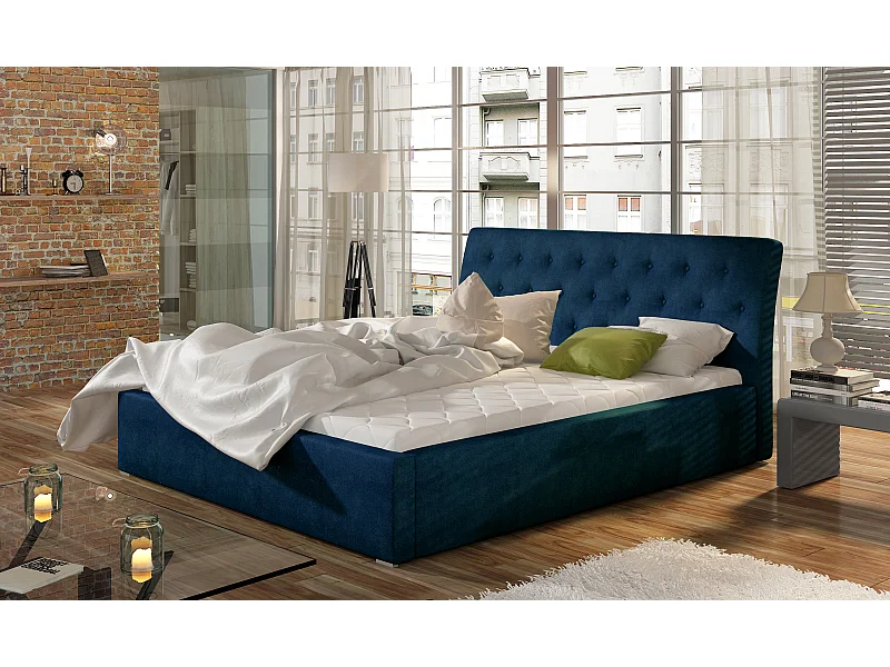 Bett Cicho S (140x200)/Stoff-Blau