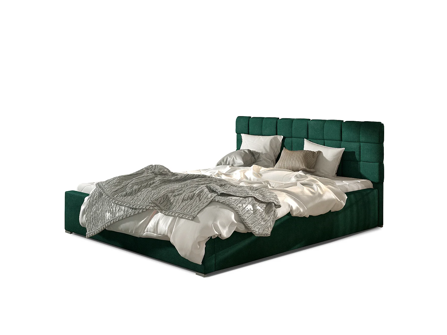 Lit Wesly S (140x200)/Tissu-Vert