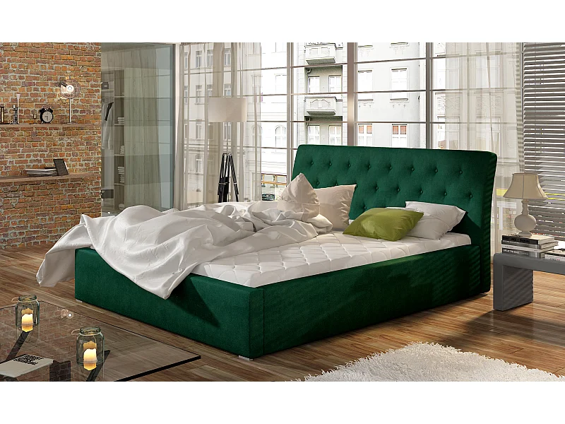 Letto Cicho XL (200x200)/Tessuto-Verde