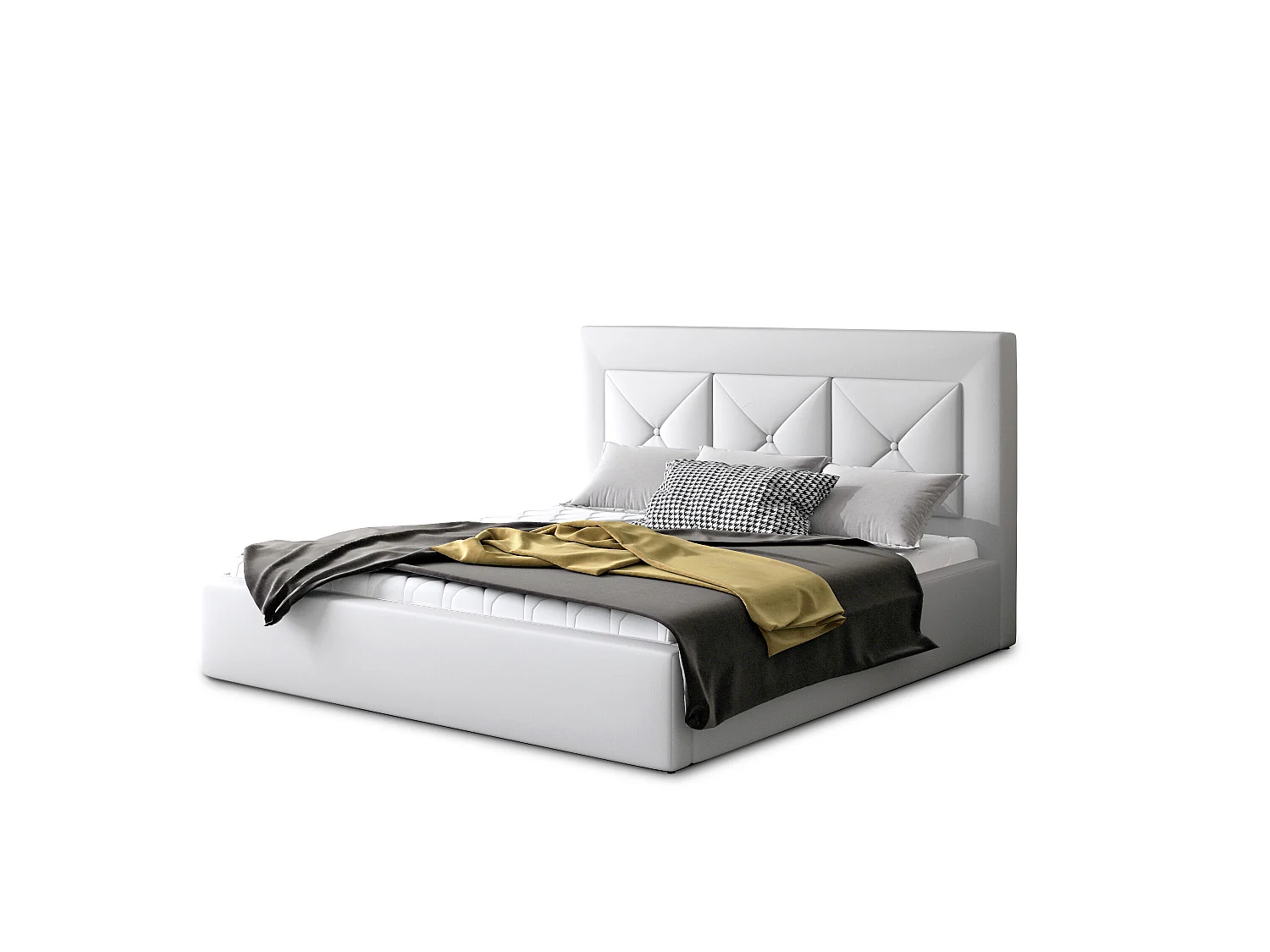Letto Smart S (140x200)/Tessuto-Bianco