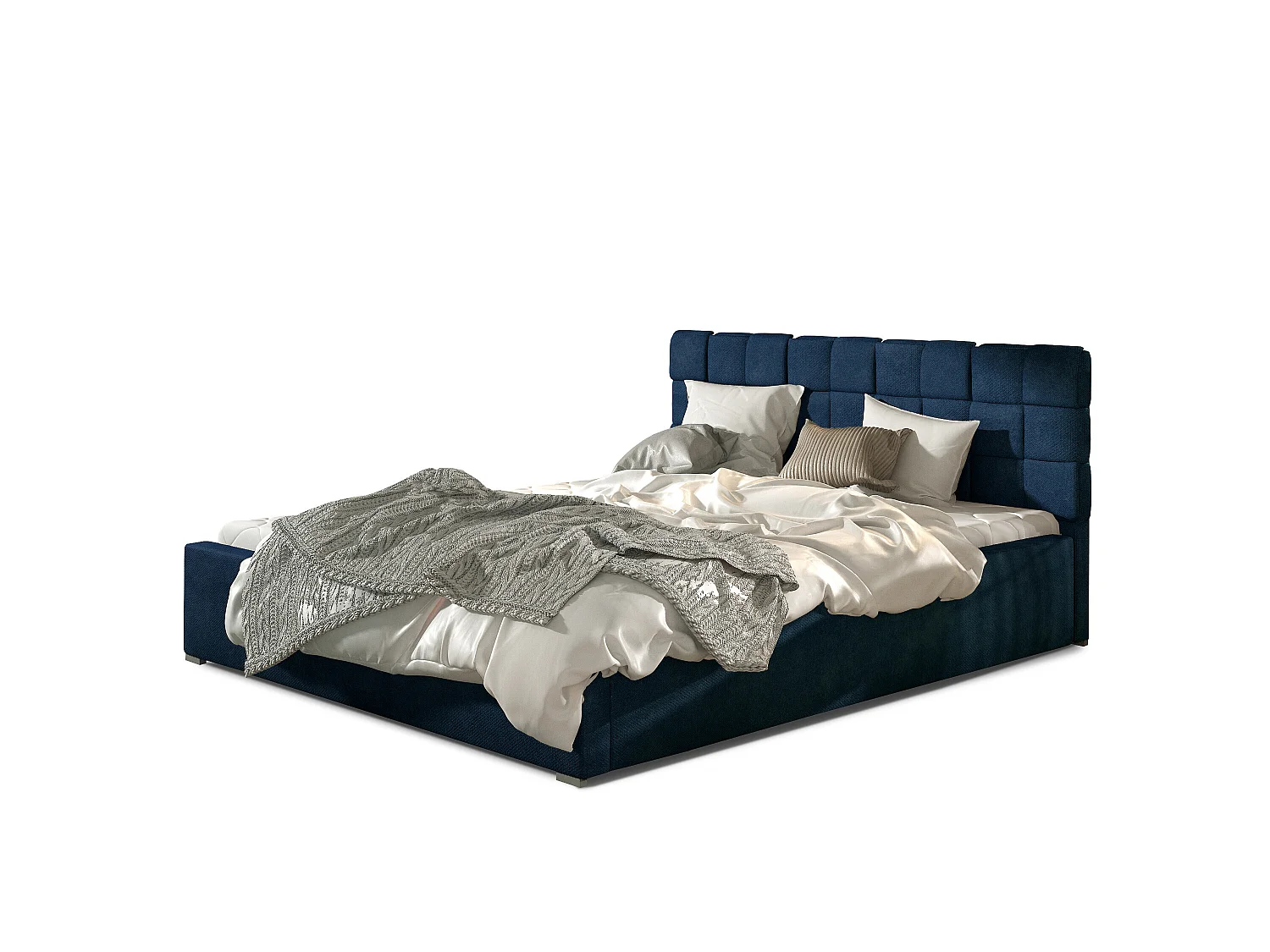 Letto Wesly L (180x200)/Tessuto-Blu