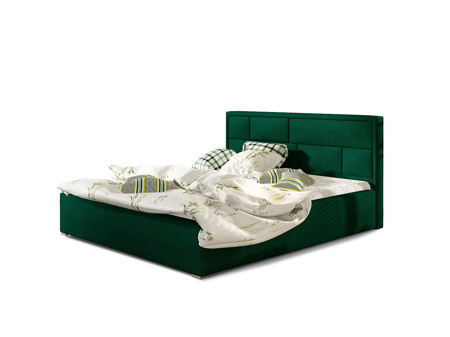 Lit Quadro S (140x200)/Tissu-Vert