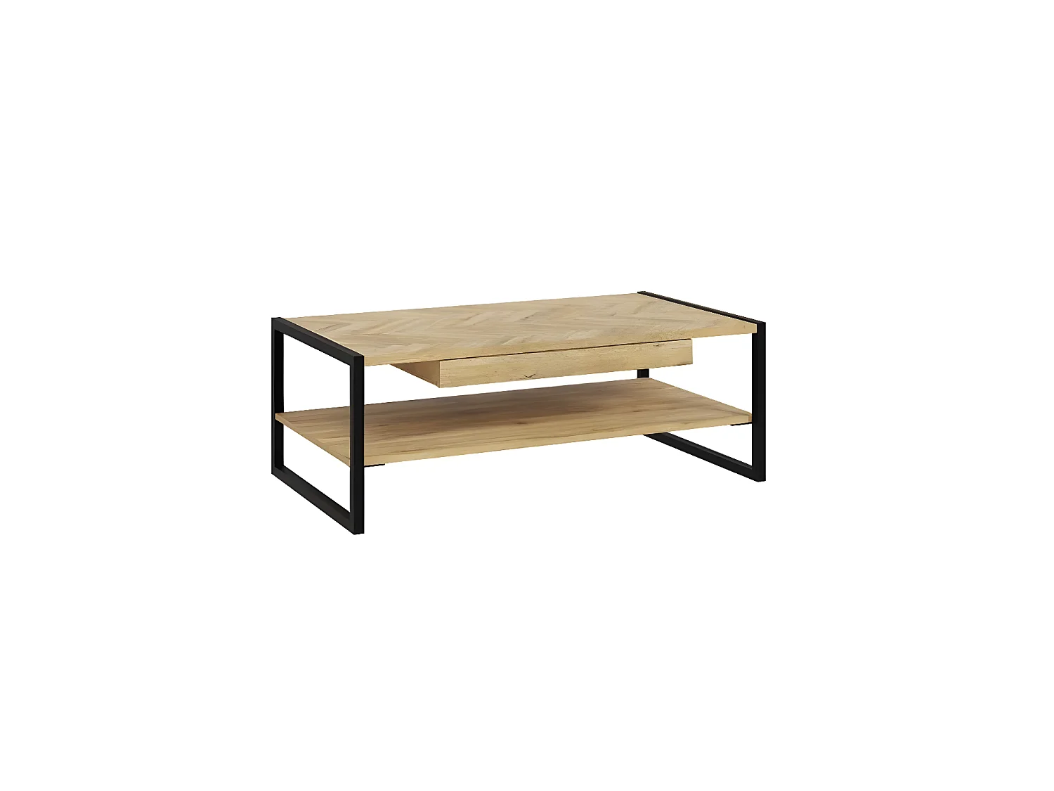 Table basse Hud/plateau de meuble et métal/marron