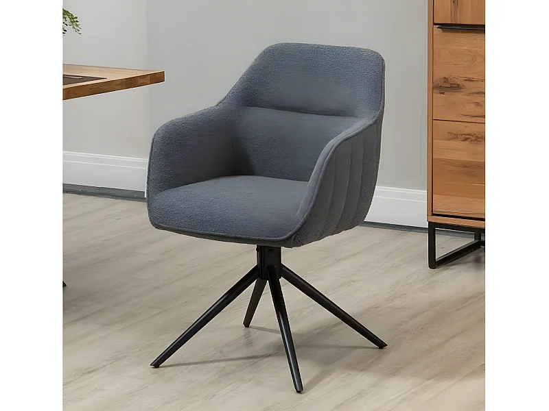 Sedia Globus/Tessuto-Bouclé/Grigio