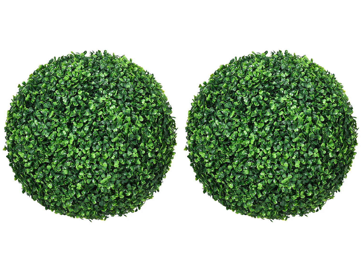 Lot de 2 buis artificiels topiaires artificielles en forme de boule Ø 40 cm PE vert