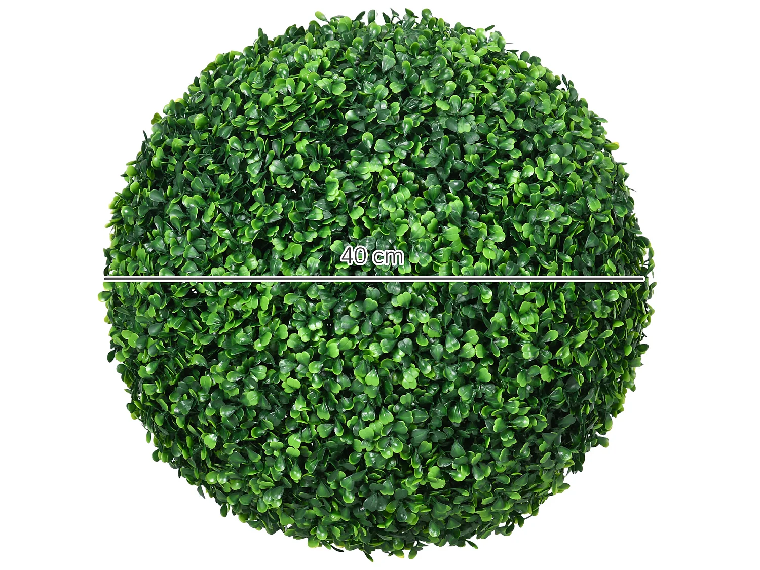 Lot de 2 buis artificiels topiaires artificielles en forme de boule Ø 40 cm PE vert