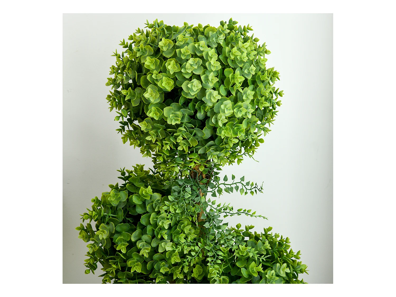 Buis artificiel topiaire artificielle 3 boules H. 115 cm pot style antique inclus