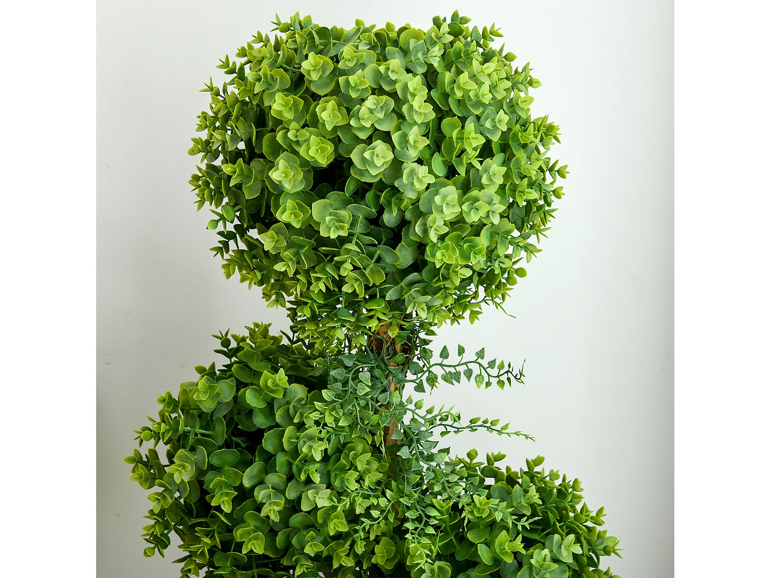 Buis artificiel topiaire artificielle 3 boules H. 115 cm pot style antique inclus