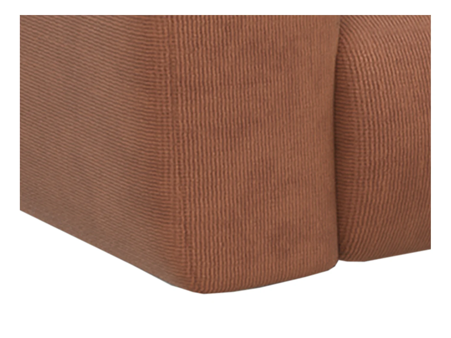 Großes Ecksofa - Ecke rechts - Samt-Stoff - Terracotta - POGNI von Maison Céphy