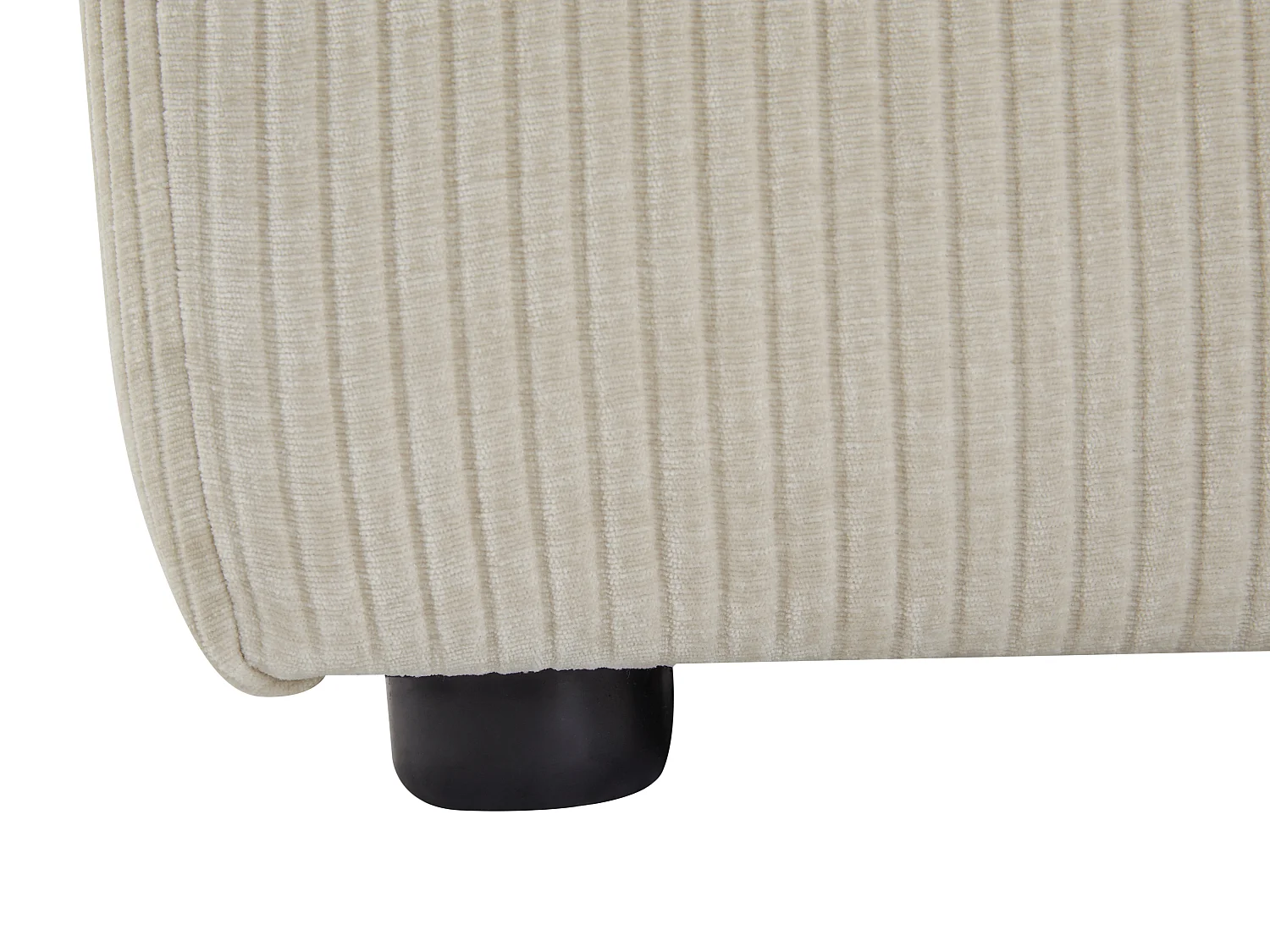 Grote hoekbank met hoek rechts van beige ribfluweel TIRONO van Maison Céphy