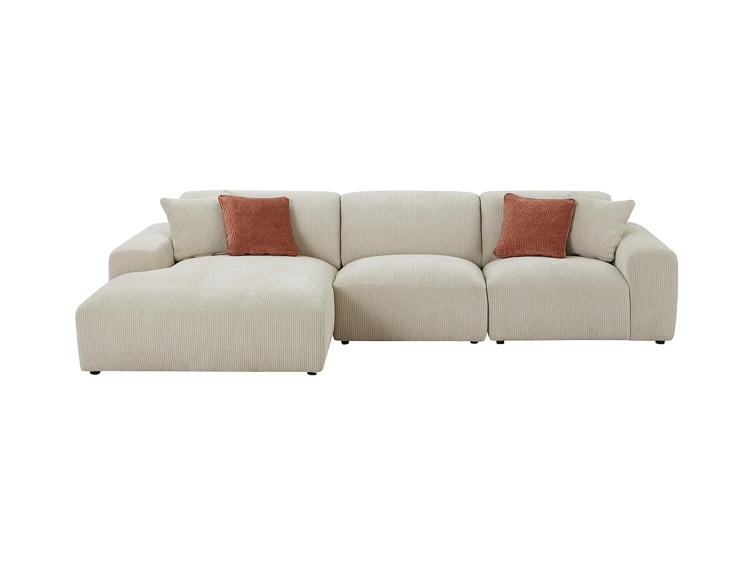 Großer Ecksofa - Ecke links - Cord - Beige - TIRONO von Maison Céphy