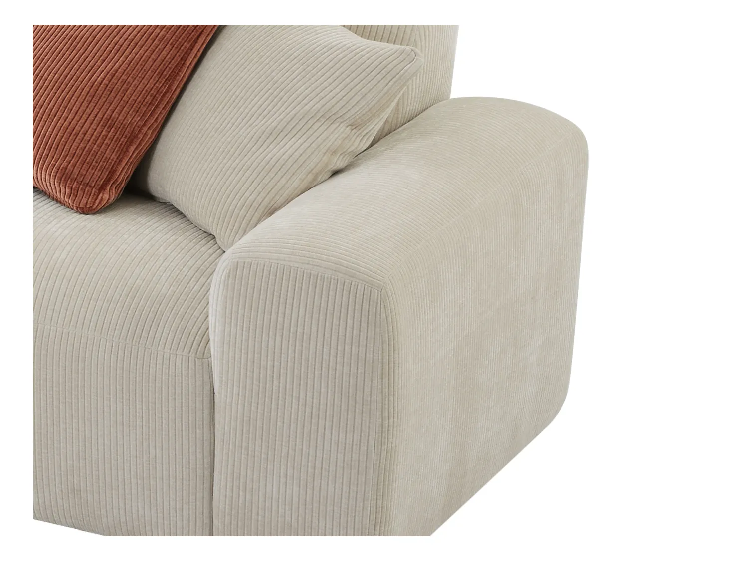 Großer Ecksofa - Ecke links - Cord - Beige - TIRONO von Maison Céphy