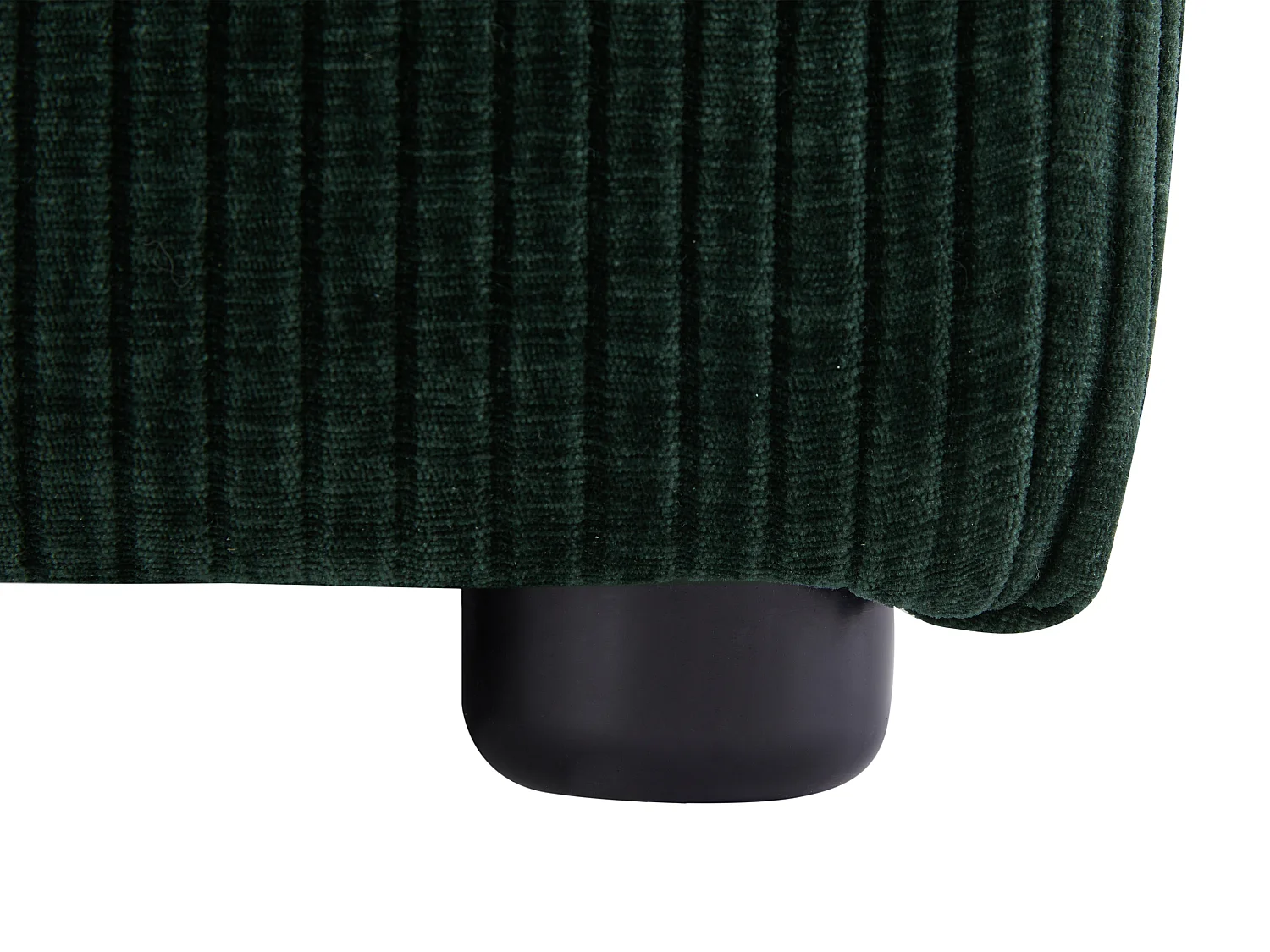 Stor vänster hörnsoffa i sammetskord mörkgrön sammetstyg TIRONO från Maison Céphy