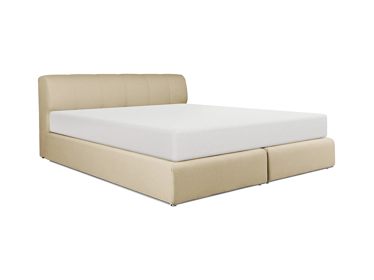 Ensemble complet boxspring tête de lit + sommier avec leds + matelas - 180 x 200 cm - Tissu - Beige - OTARU de YSMÉE