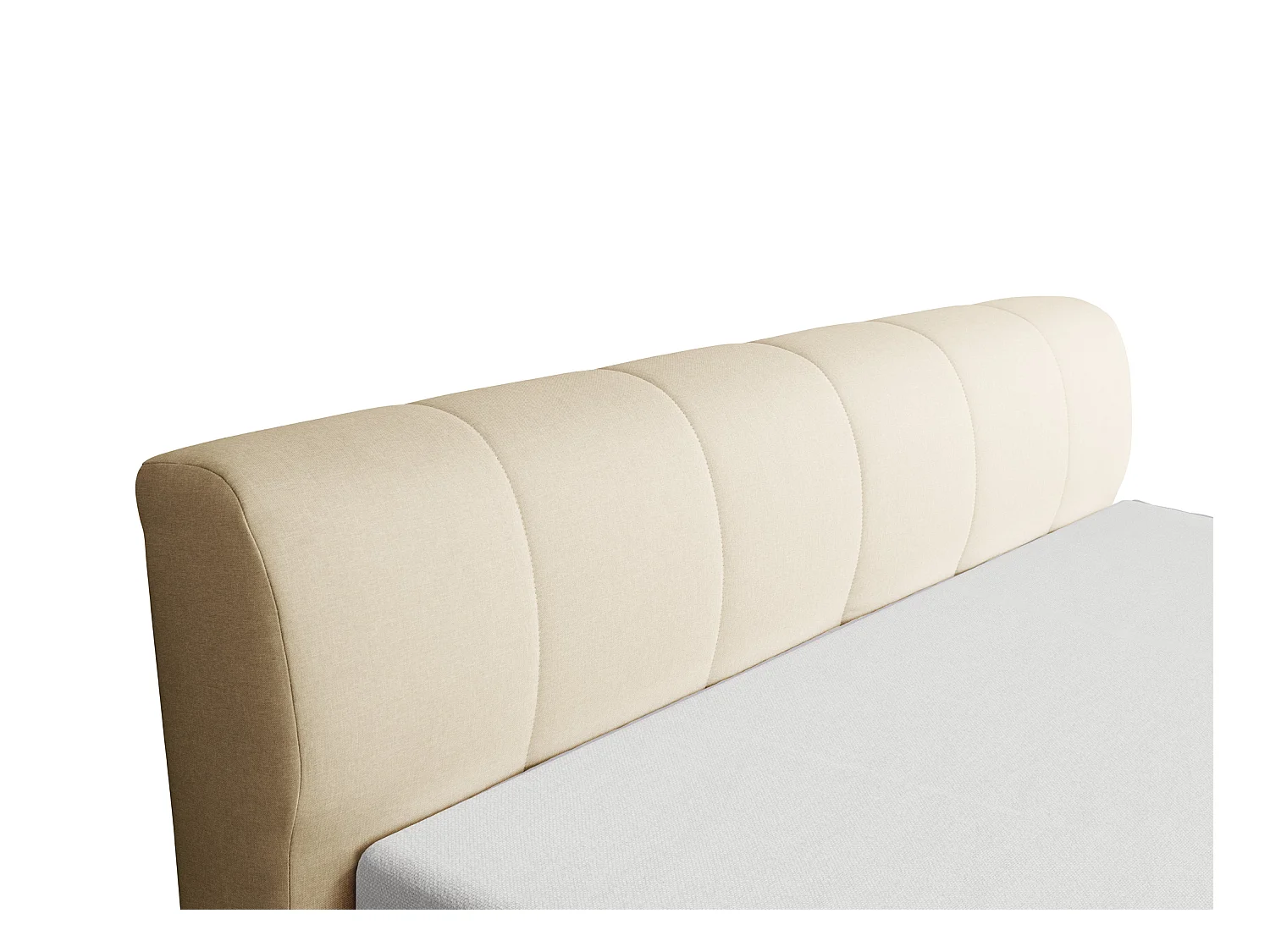 Ensemble complet boxspring tête de lit + sommier avec leds + matelas - 180 x 200 cm - Tissu - Beige - OTARU de YSMÉE