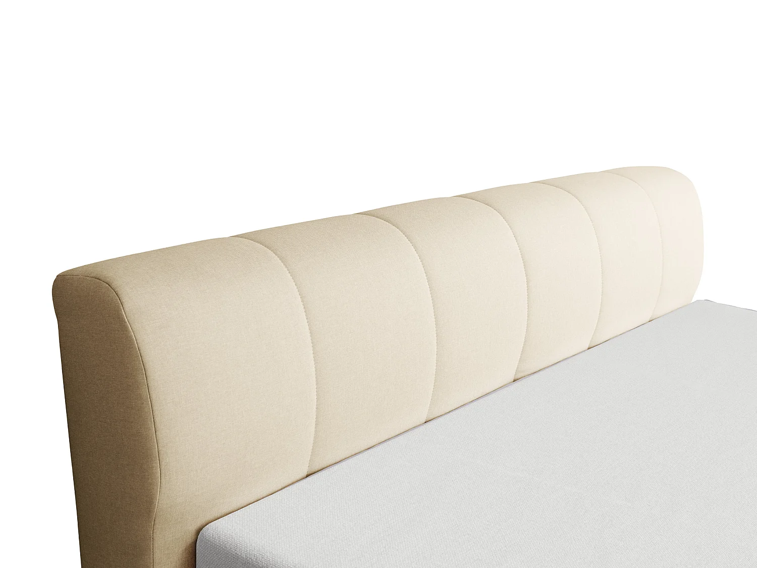 Set completo boxspring Testata + Rete a doghe con LED + Materasso 180 x 200 cm Tessuto Beige  - OTARU di YSMÉE