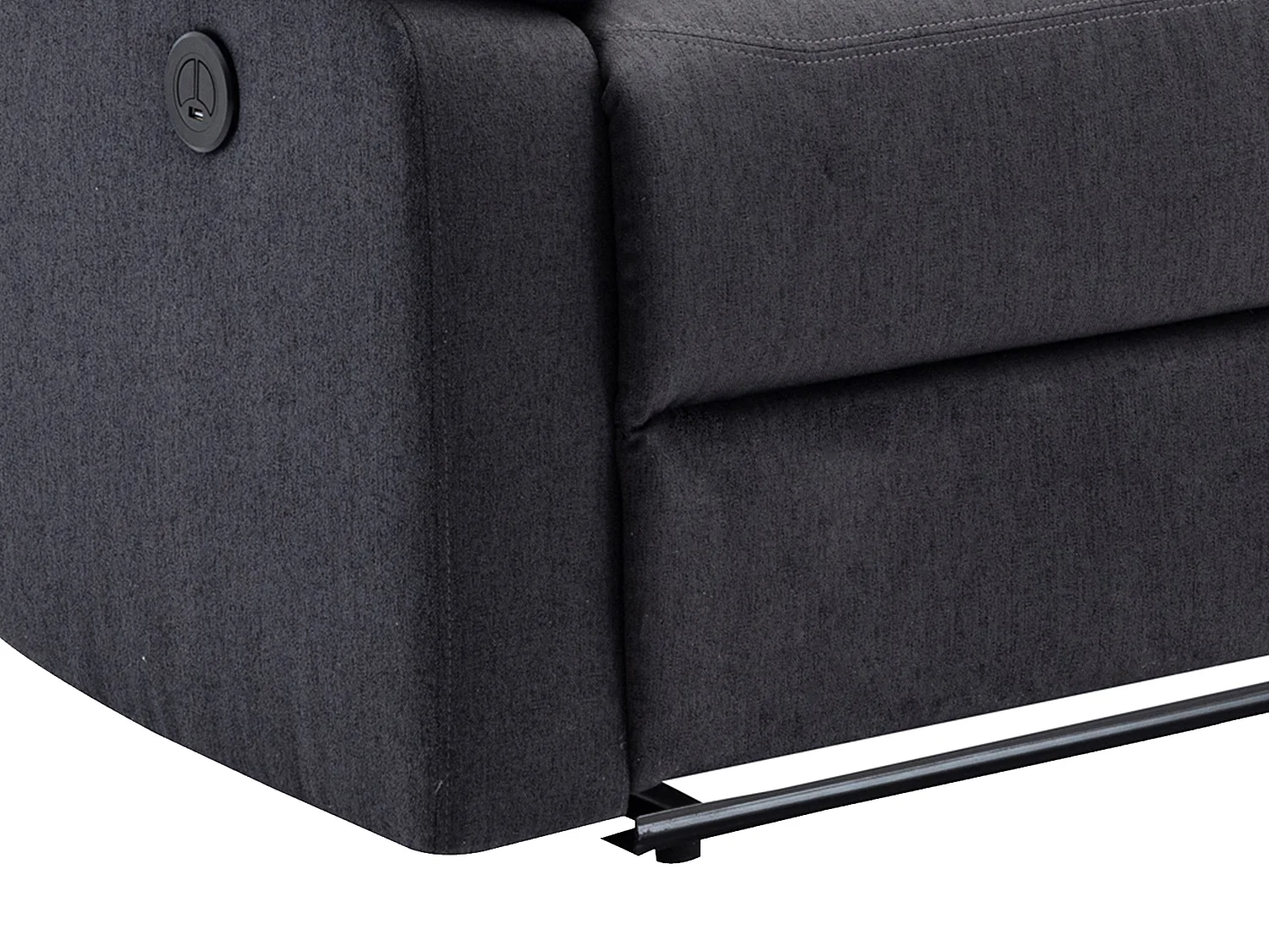 Canapé 3 places relax électrique en tissu gris anthracite LUNANO