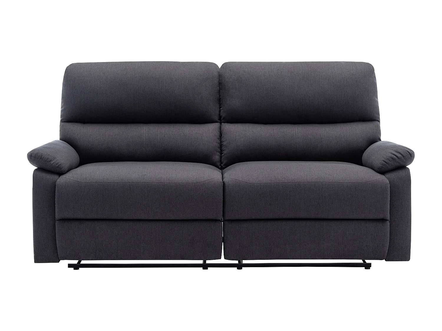 Canapé 3 places relax électrique en tissu gris anthracite LUNANO