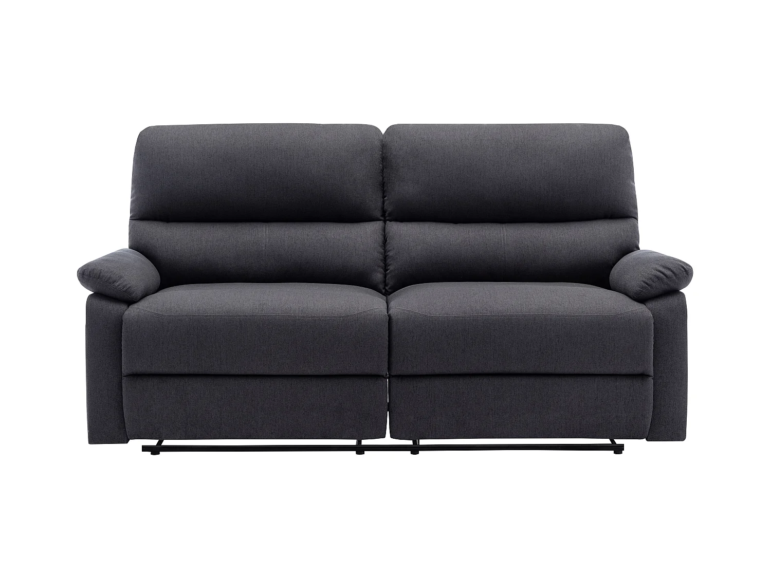 Kanapa 3-osobowa z elektryczną funkcją relax i antracytową tapicerką - LUNANO