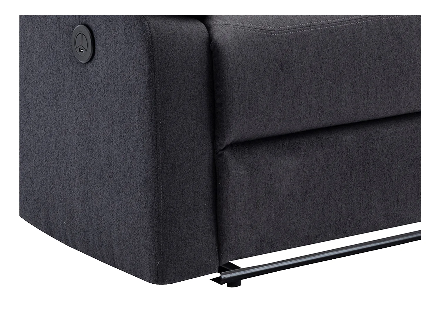 Kanapa 3-osobowa z elektryczną funkcją relax i antracytową tapicerką - LUNANO