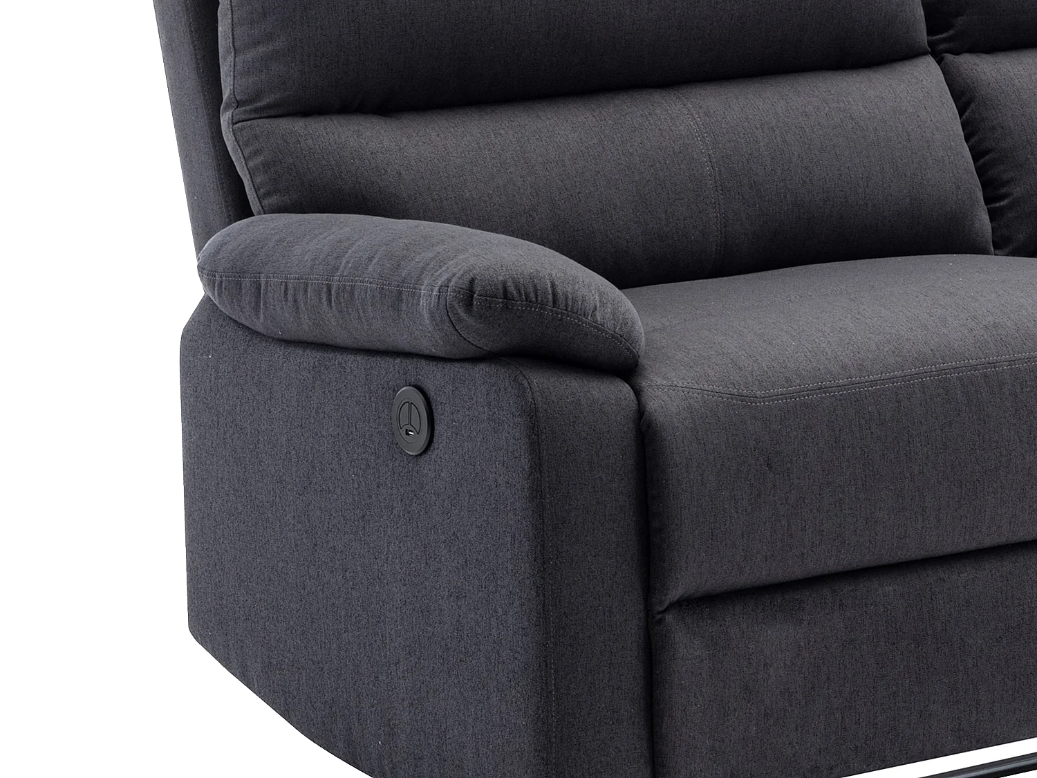 Relaxsofa elektrisch 3-Sitzer - Stoff - Anthrazit - LUNANO