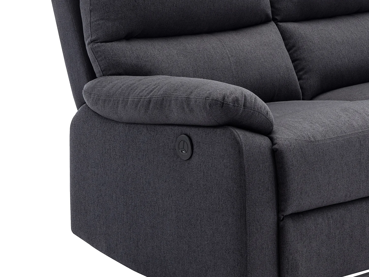 2-sits soffa med elektrisk relaxfunktion i antracitgrått tyg LUNANO