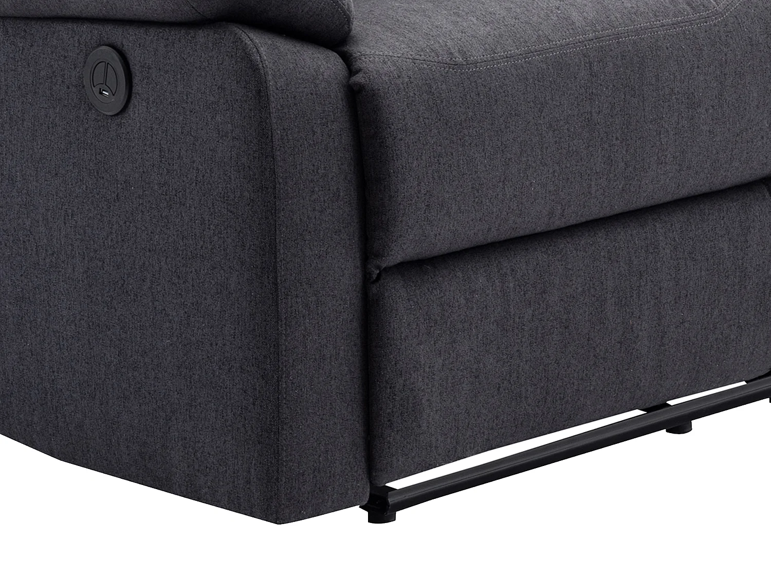 2-sits soffa med elektrisk relaxfunktion i antracitgrått tyg LUNANO