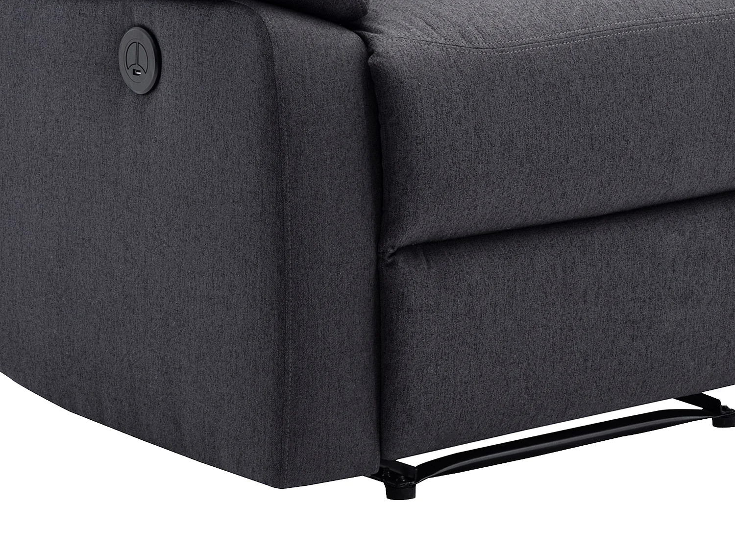 Elektrische relaxfauteuil van donkergrijze stof LUNANO