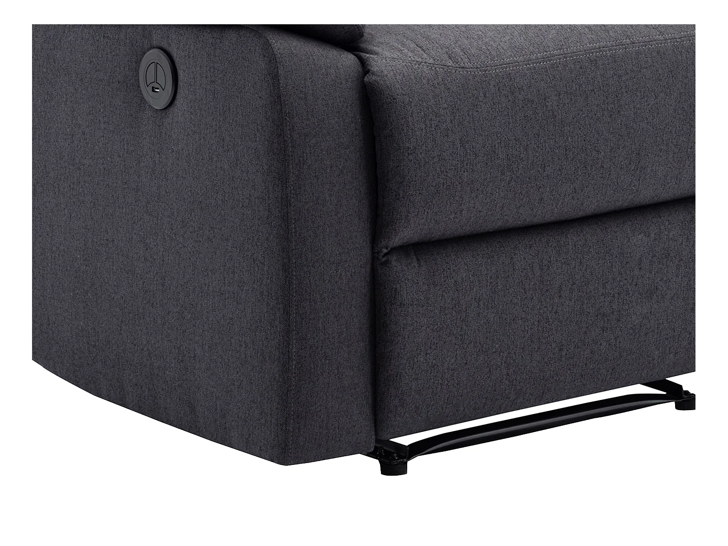 Elektrische relaxfauteuil van donkergrijze stof LUNANO